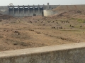 de extreme droogte blijkt ook bij de grootste stuwdam in de regio